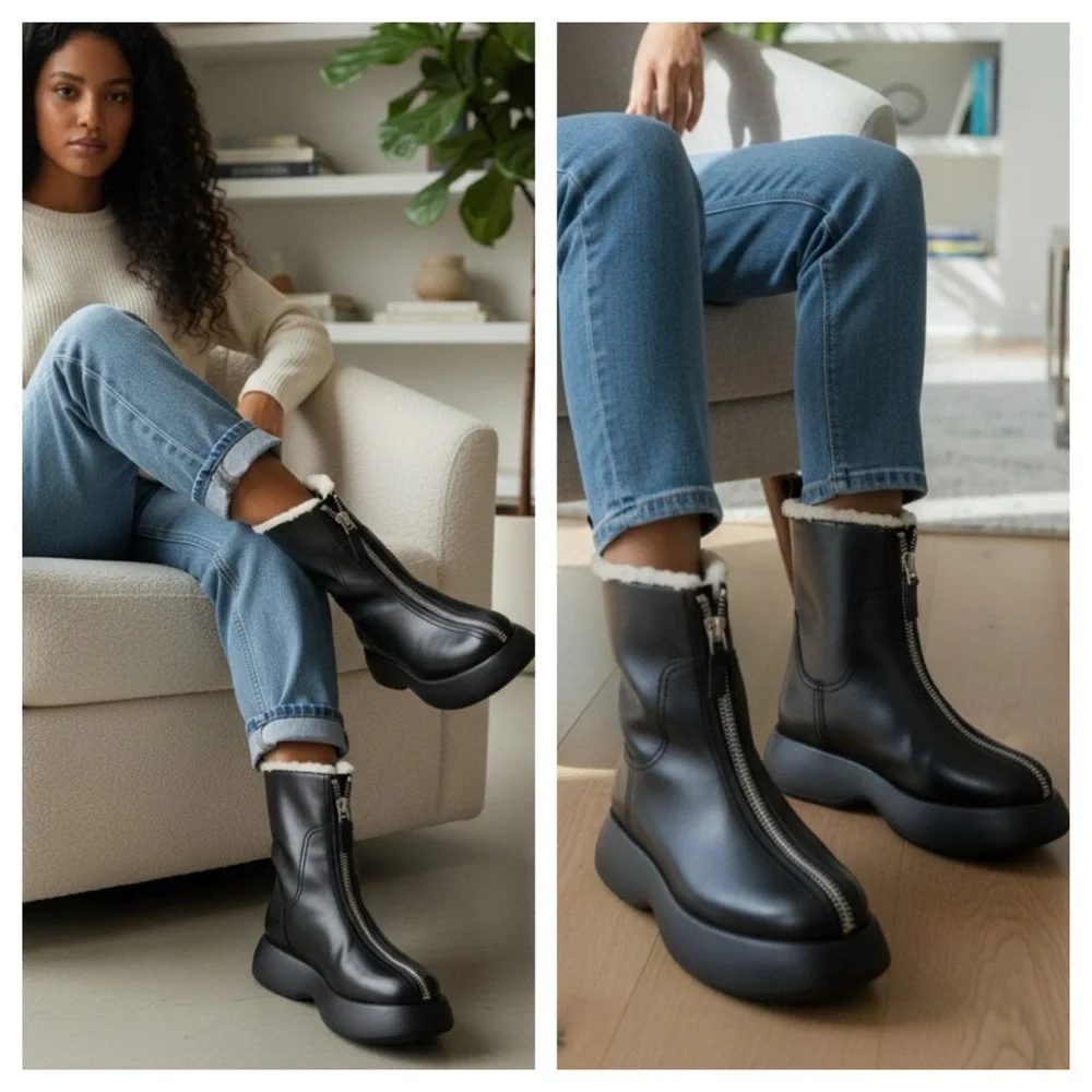 3.1 Phillip Lim Women's Mercer Zip Combat Boots Size 36 US 6